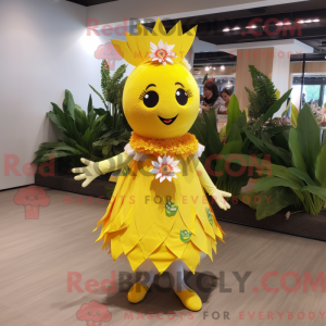 Gul Mango maskot kostume...