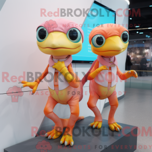 Peach Geckos mascot costume...