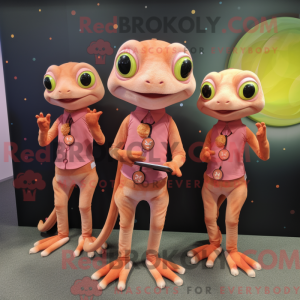 Peach Geckos mascot costume...