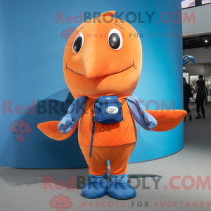 Orange Blue Whale mascot...