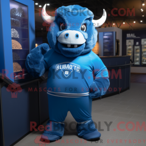Blue Bison mascot costume...
