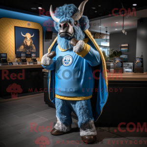 Blue Bison mascot costume...
