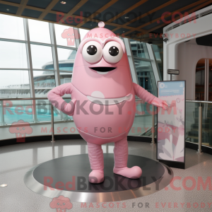 Zilverroze mascottekostuum...