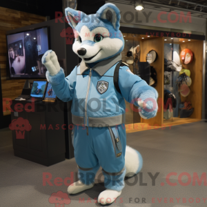 Sky Blue Fox mascotte...
