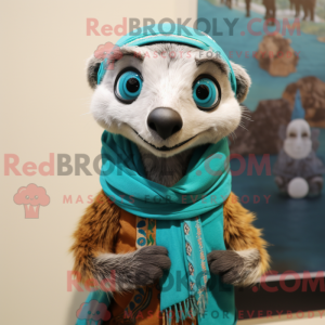 Turquoise Meerkat mascot...