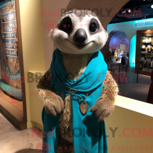 Turquoise Meerkat mascot...