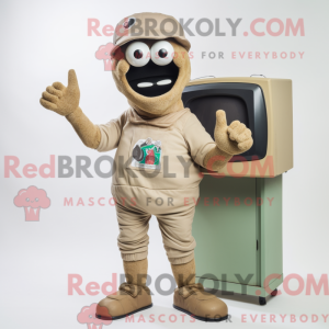 Tan Television mascot...