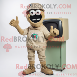 Tan TV-maskotdraktfigur...