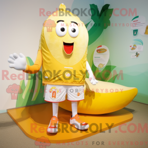 Beige Mango maskot kostume...