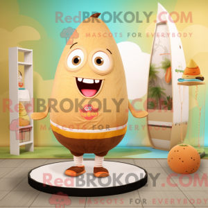 Beige Mango mascot costume...