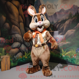 Brown Wild Rabbit mascot...