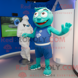 Blue Irish Flag mascot...