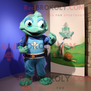 Blue Irish Flag mascot...