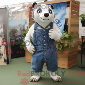 White Badger maskot kostume...