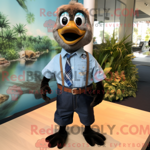 Sort Gosling maskot kostume...