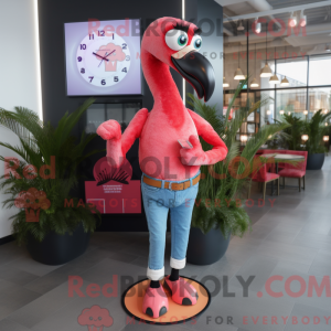 Red Flamingo mascot costume...