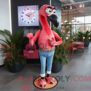 Red Flamingo maskot kostume...