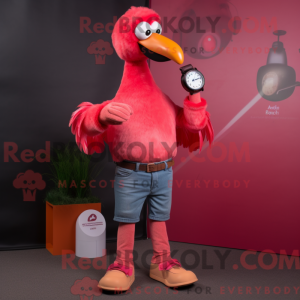 Rød Flamingo-maskotkostyme...