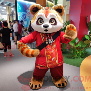 Gold Red Panda mascot...