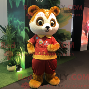 Gold Red Panda mascot...