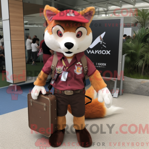 Maroon Fox mascot costume...