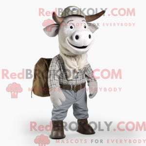 Sølv Hereford Cow maskot...