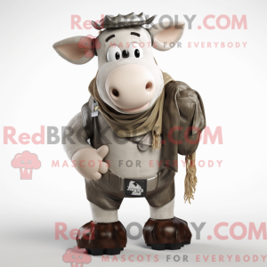 Sølv Hereford Cow maskot...