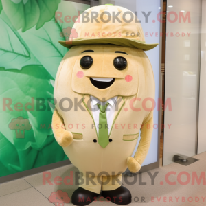 Beige Melon mascot costume...