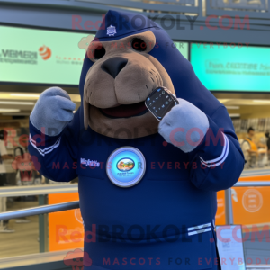 Navy Walrus maskot kostume...