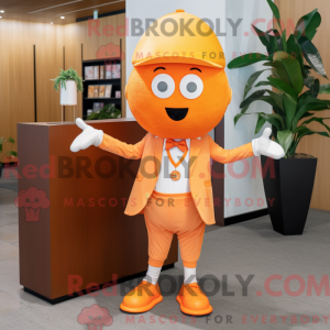 Laranja aprikos maskot drak...