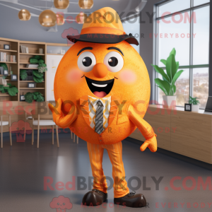Laranja aprikos maskot drak...