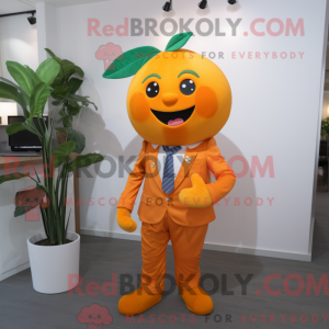 Laranja aprikos maskot drak...