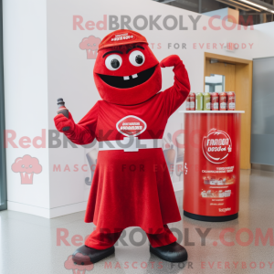 Red Soda Can maskot kostume...