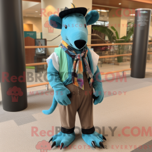 Blågrøn Tapir maskot...