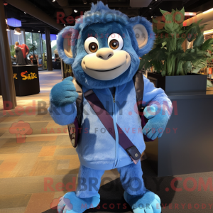 Blue Monkey mascot costume...