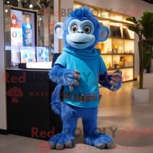 Blue Monkey mascot costume...