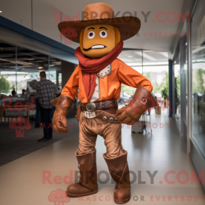 Rust Cowboy mascot costume...