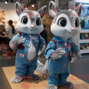 Sølv flyvende ekorn maskot...