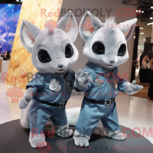 Sølv flyvende egern maskot...