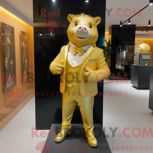 Gold Sow maskotdraktfigur...