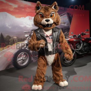 Brown Lynx mascot costume...