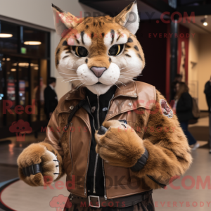 Brown Lynx mascot costume...