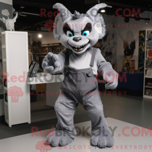 Grå Gargoyle maskot kostume...