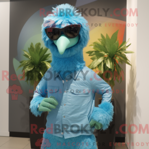 Cyan Emu Maskottchen Kostüm...