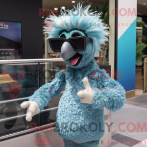 Cyan Emu mascot costume...
