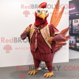 Maroon Fasan maskot kostume...