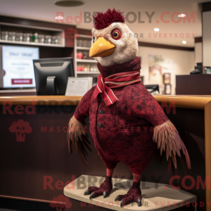 Maroon Fasan maskot kostume...