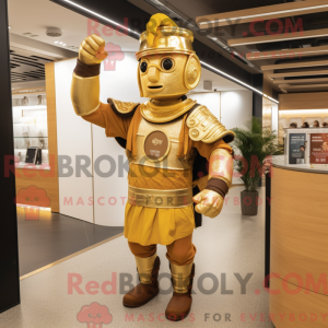Gold Roman Soldier mascot...