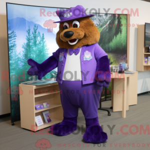 Lilla Beaver maskot kostume...