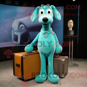 Turquoise Dog mascot...